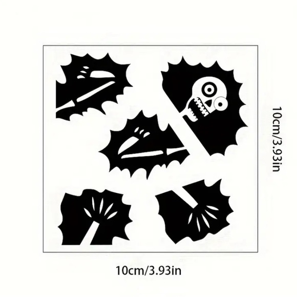 3/$10 - 1pc Funny Skull Switch Stickers, Self-Adhesive Wall Decal - Black - Picture 2 of 5